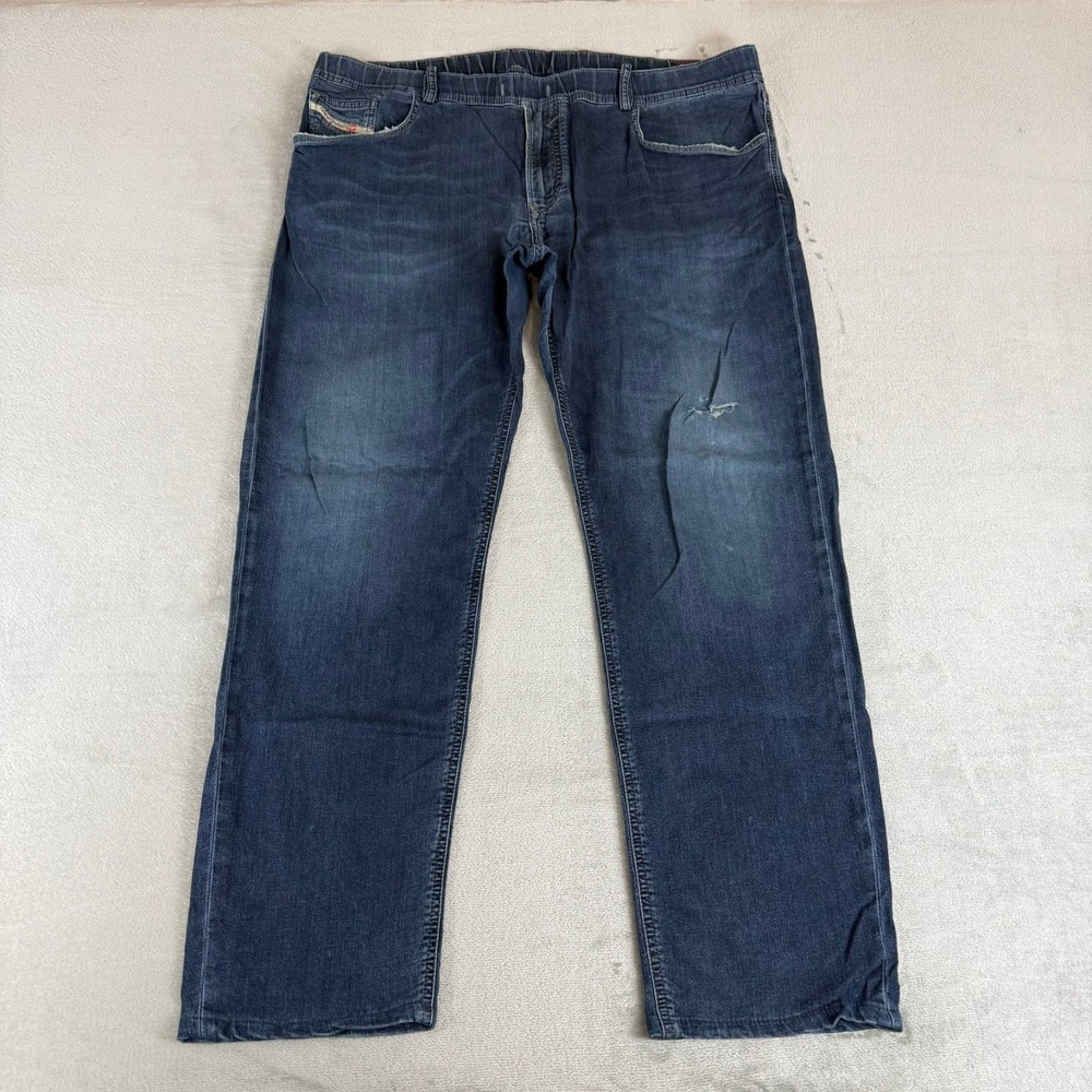 Diesel Waykee Denim Sweat Pants Mens 40x31 Dark Blue Jeans Stretch No Drawstring